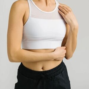 ZYIA ACTIVE White All Star Mesh Back Zip High Support Workout Gym Sports Bra M